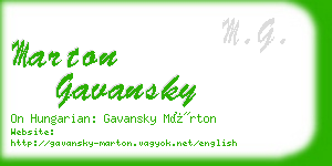 marton gavansky business card